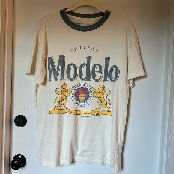Vintage Abercrombie & Fitch Modelo Mexico Beer Graphic Tee T-Shirt medium - Picture 1 of 5